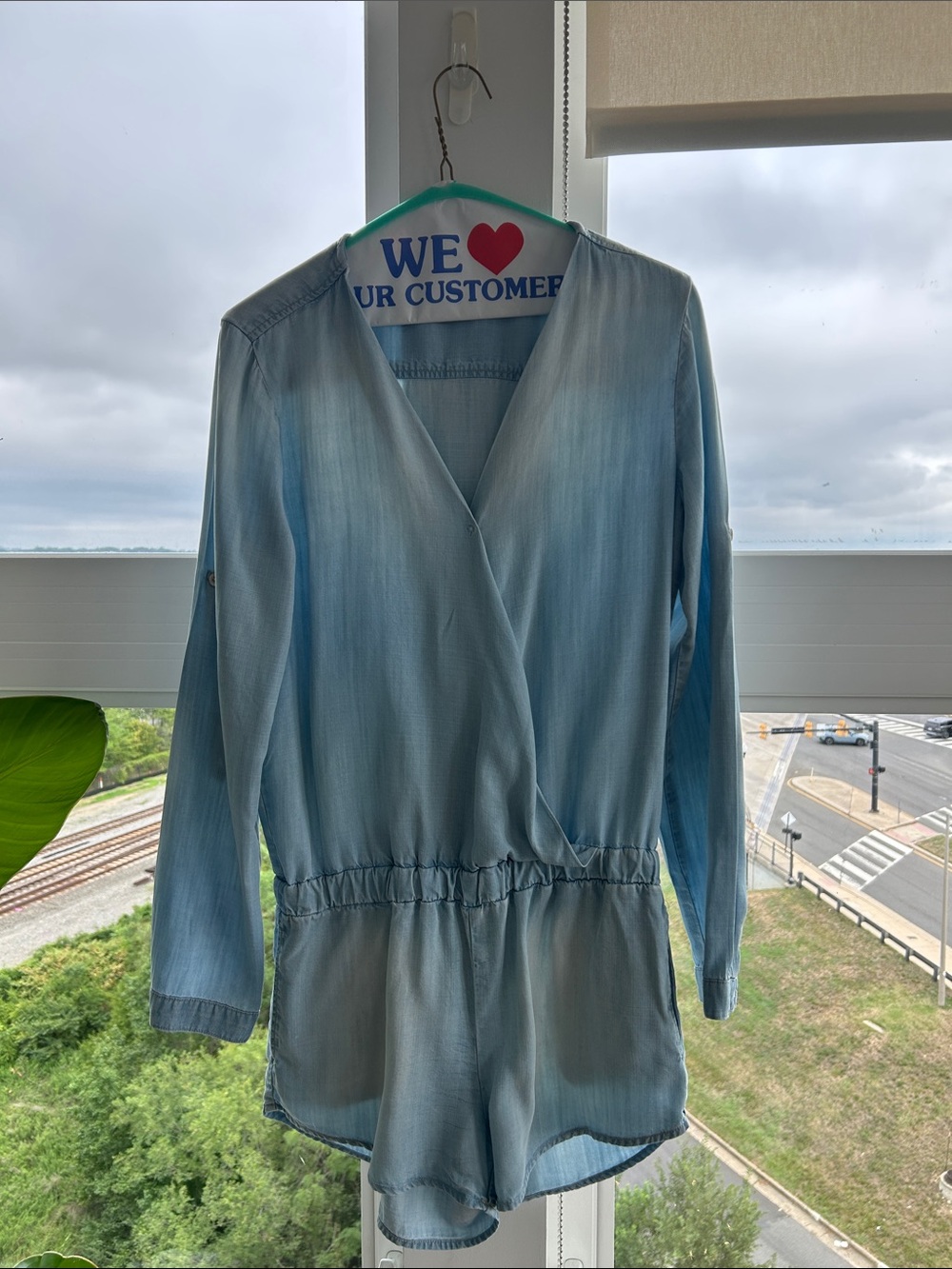 cloth & stone Light Blue Denim Romper
